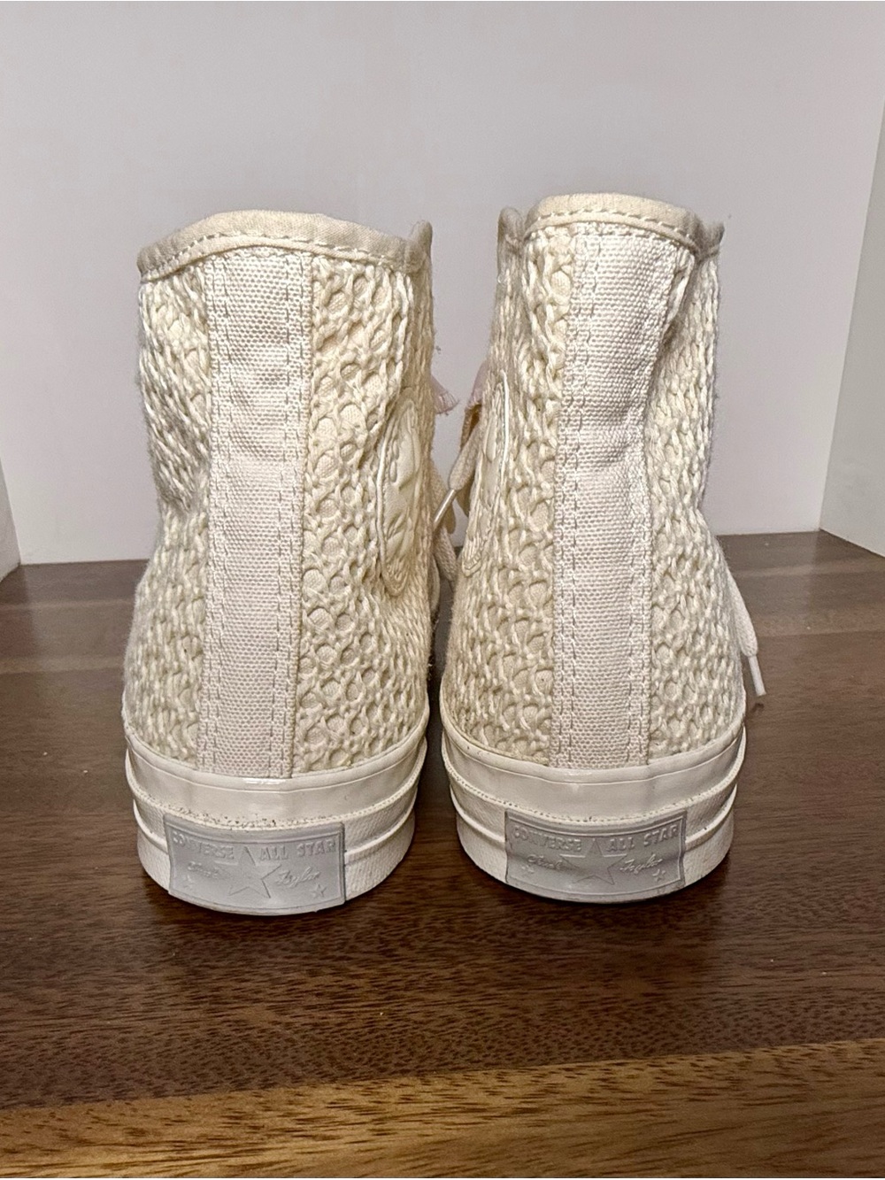 Converse Chuck 70 Crochet High Top Sneakers Cream Pink Women’s 8 - Picture 2 of 9